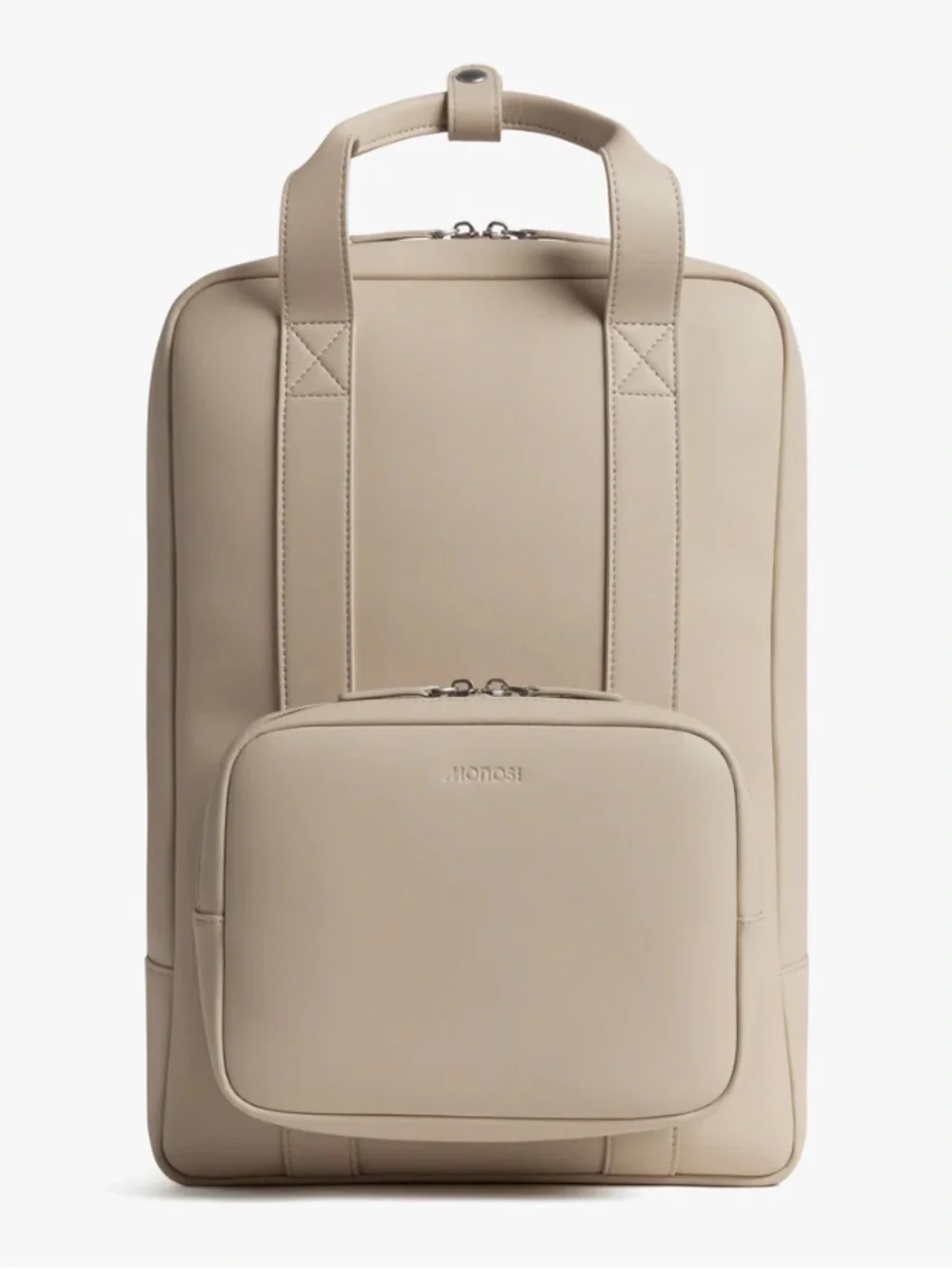 Monos Beige Vegan Leather Backpack